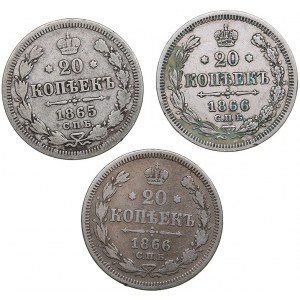 Russia 20 kopeks 1865-1866 - Alexander II (1854-1881) (3)
