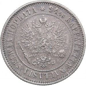 Russia - Grand Duchy of Finland 1 markka 1890 L - Alexander III (1881-1894)