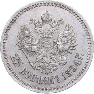 Russia 25 kopecks 1894 АГ - Alexander III (1881-1894)