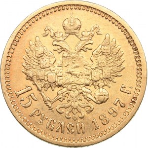 Russia 15 roubles 1897 АГ - Nicholas II (1894-1917)