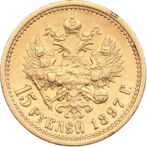 Russia 15 roubles 1897 АГ - Nicholas II (1894-1917)