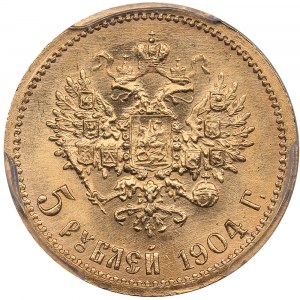 Russia 5 roubles 1904 AP - Nicholas II (1894-1917) PCGS MS 65