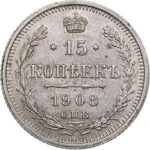 Russia 15 kopeks 1908 СПБ-ЭБ - Nicholas II (1894-1917)