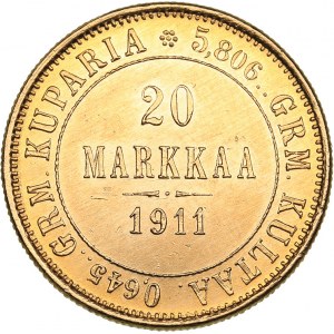 Russia - Grand Duchy of Finland 20 markkaa 1911 L - Nicholas II (1894-1917)