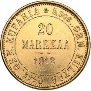 Russia - Grand Duchy of Finland 20 markkaa 1912 S - Nicholas II (1894-1917)