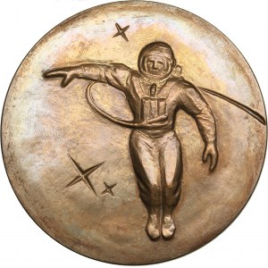 Russia - USSR table medal The world's first exit of a person from a ship into space.. A. Leonov. P. Belyaev. 1965