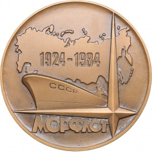 Russia - USSR table medal 60 years of the Soviet merchant fleet 1984