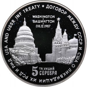 Russia - USSR table medal  USA and USSR INF Treaty 1987