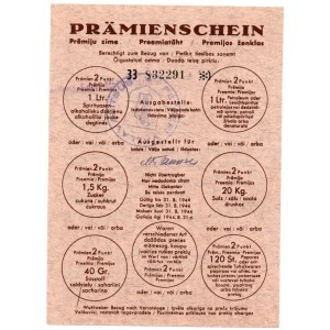 Germany - Collection of Estonian (Ostland) Premium Certificate (Prämienschein) for food 1943 - - Petseri Parish Governme