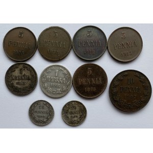 Russia - Grand Duchy of Finland lot of coins (10)