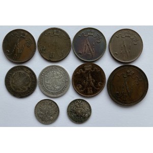 Russia - Grand Duchy of Finland lot of coins (10)