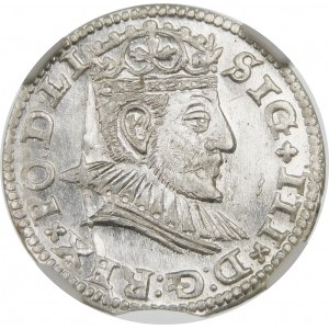 Zygmunt III Waza, Trojak 1590, Ryga – małe popiersie – wyśmienity