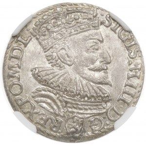 Zygmunt III Waza, Trojak 1594, Malbork – pierścień otwarty – rzadszy i piękny