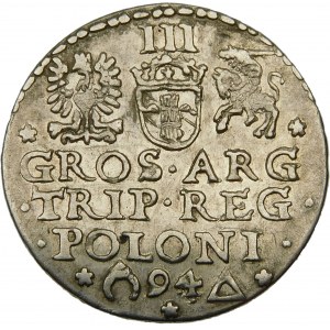 Zygmunt III Waza, Trojak 1594, Malbork – pierścień otwarty – rzadszy