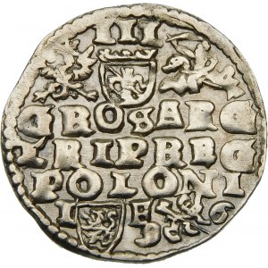 Zygmunt III Waza, Trojak 1596, Lublin – Lew dzieli datę