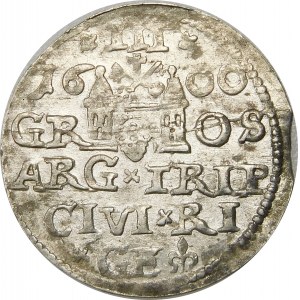 Zygmunt III Waza, Trojak 1600, Ryga – krzyżyki i kropki – rzadszy