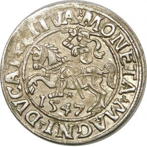 Zygmunt II August, Półgrosz 1547, Wilno – A bez poprzeczki – rzadki