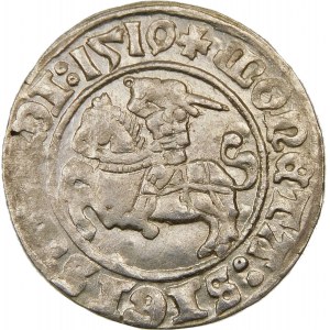 Zygmunt I Stary, Półgrosz 1510, Wilno – duże zero, dwukropek – przebitka daty 1510/9