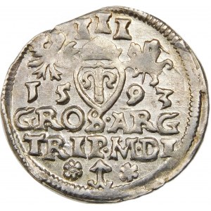 Zygmunt III Waza, Trojak 1593, Wilno – Chalecki z rozetkami po bokach