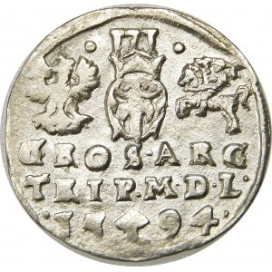 Zygmunt III Waza, Trojak 1594, Wilno – Chalecki dzieli datę