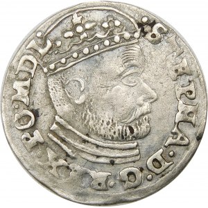 Stefan Batory, Trojak 1586, Olkusz – NH przy herbach