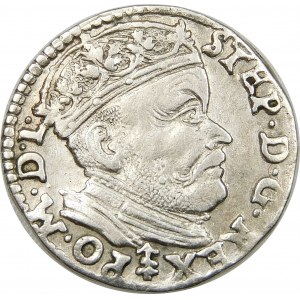 Stefan Batory, Trojak 1585, Wilno – herb Lis