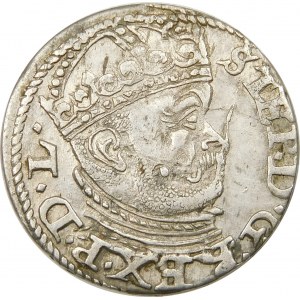 Stefan Batory, Trojak 1585, Ryga – duża głowa