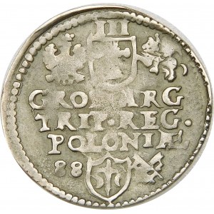 Zygmunt III Waza, Trojak 1588, Poznań – małe popiersie, data z lewej – korona