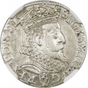 Zygmunt III Waza, Trojak 1602, Kraków – 2 w lustrzanym odbiciu