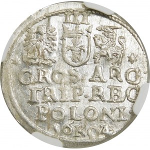Zygmunt III Waza, Trojak 1604/3, Kraków – nieopisany – wyśmienity