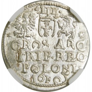 Zygmunt III Waza, Trojak 1605, Kraków – cyfra 5 bez belki – wyśmienity