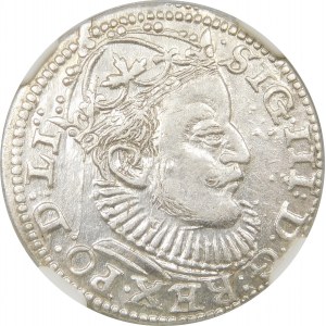 Zygmunt III Waza, Trojak 1589, Ryga – lilijka z jednej strony GE – krzyżyki