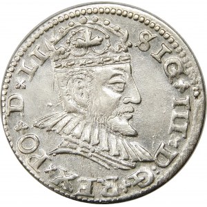 Zygmunt III Waza, Trojak 1590, Ryga – małe popiersie – krzyżyki i kropki