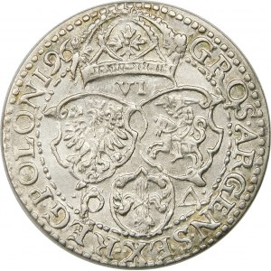 Zygmunt III Waza, Szóstak 1596, Malbork – duża głowa – b. rzadki