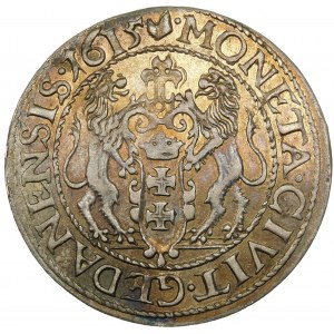 Zygmunt III Waza, Ort 1615, Gdańsk – wąska kryza, tarcza gotycka – piękny