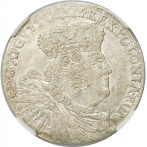 August III Sas, Ort 1754 EC, Lipsk – szerokie popiersie – odmiana
