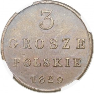 Królestwo Kongresowe, Mikołaj I, 3 grosze polskie 1829 FH, Warszawa – nowe bicie