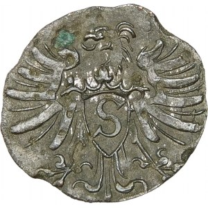 Prusy, Albrecht Fryderyk Hohenzollern, Denar 1571, Królewiec – rozeta pięciolistna