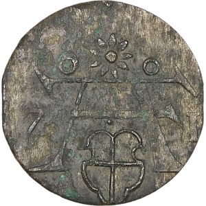 Prusy, Albrecht Fryderyk Hohenzollern, Denar 1571, Królewiec – szeroki monogram