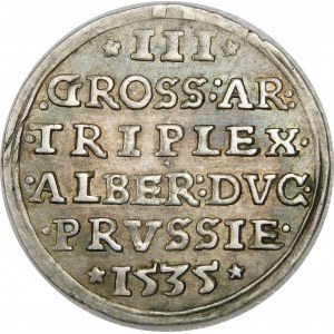 Prusy, Albrecht Hohenzollern, Trojak 1535, Królewiec