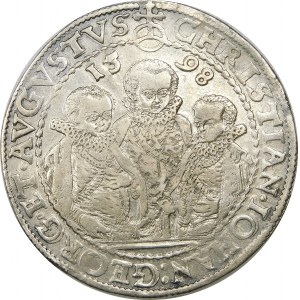 Niemcy, Saksonia - linia albertyńska (1547–1918), Krystian II, Jan Jerzy I i August (1591–1611), talar 1598 HB, Drezno
