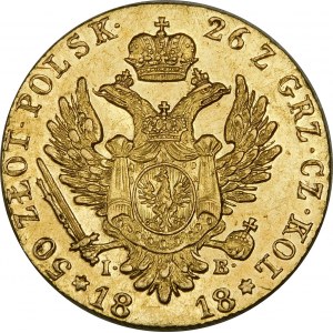 Królestwo Kongresowe, Aleksander I, 50 złotych 1818 IB, Warszawa