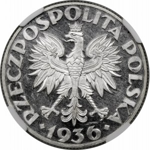 PRÓBA 5 złotych Żaglowiec 1936 - LUSTRZANKA