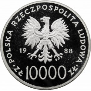 10000 złotych Jan Paweł II 1988 - cienki krzyż