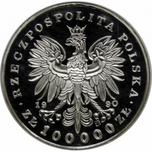 100000 złotych 1990 Piłsudski Mały Tryptyk - srebro