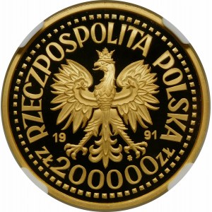 PRÓBA 200000 złotych 1991 Jan Paweł II - złoto