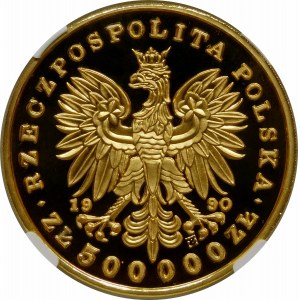 500000 złotych 1990 Piłsudski - złoto WYJĄTKOWA