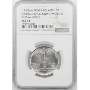 PRÓBA NIKIEL 10 złotych 1965 Kolumna Zygmunta