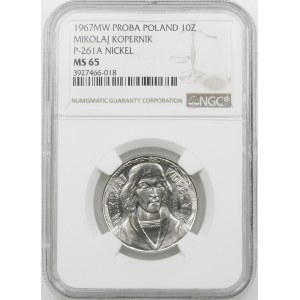 PRÓBA NIKIEL 10 złotych 1967 Mikołaj Kopernik