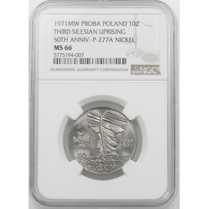 PRÓBA NIKIEL 10 złotych 1971 Powstanie Śląskie